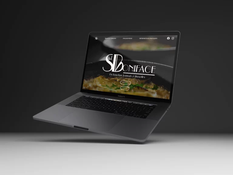 Mockup du site Internet du restaurant le Saint Boniface à Bruxelles, réalisé par Adrien Coron