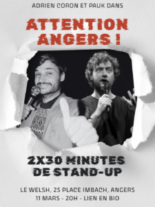 Adrien et Pauk, humoristes Spectacle de standup à Angers